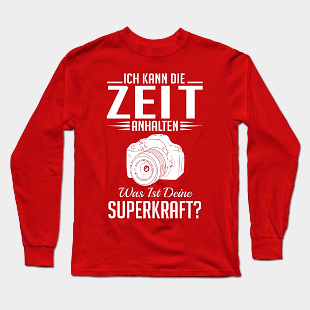 Ich kann die zeit anhalten fotograf (white) Long Sleeve T-Shirt by nektarinchen